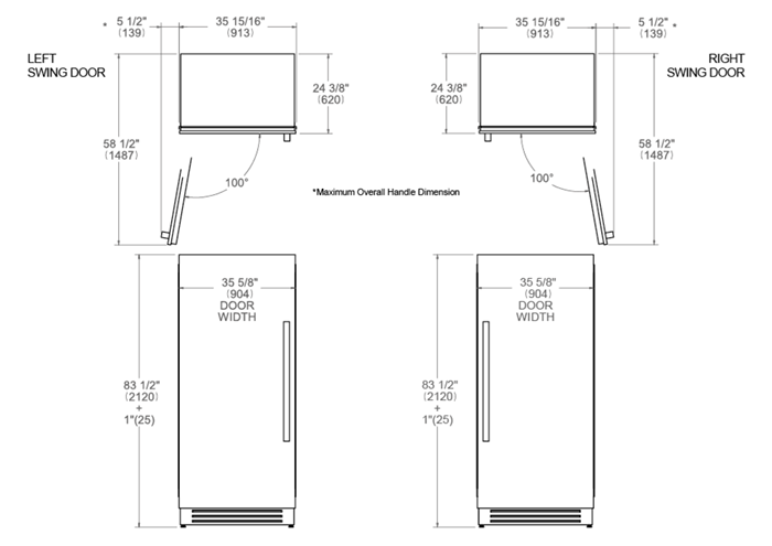 90 cm Built-in Refrigerator Column Stainless Steel | Bertazzoni