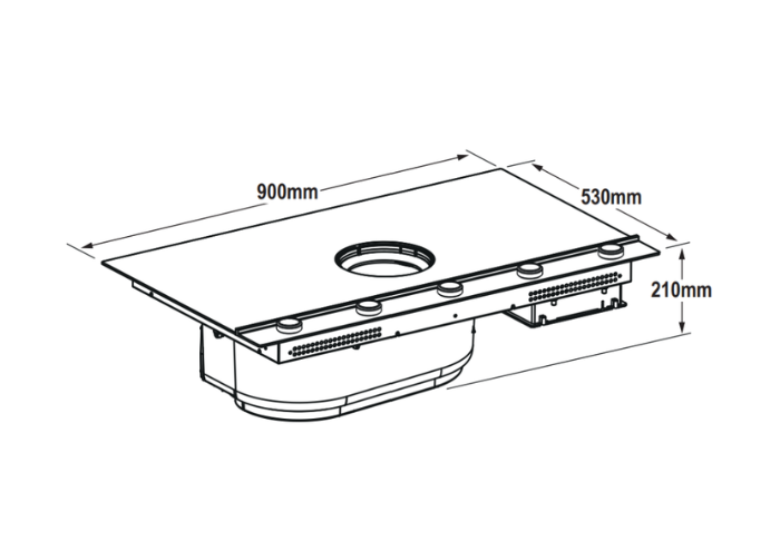90 cm Induction Hob with Integrated Hood, 4 Cooking Zones and Knobs Controls | Bertazzoni